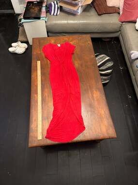 Rolla Coster Red Front Twist Short Sleeve Maxi Dress